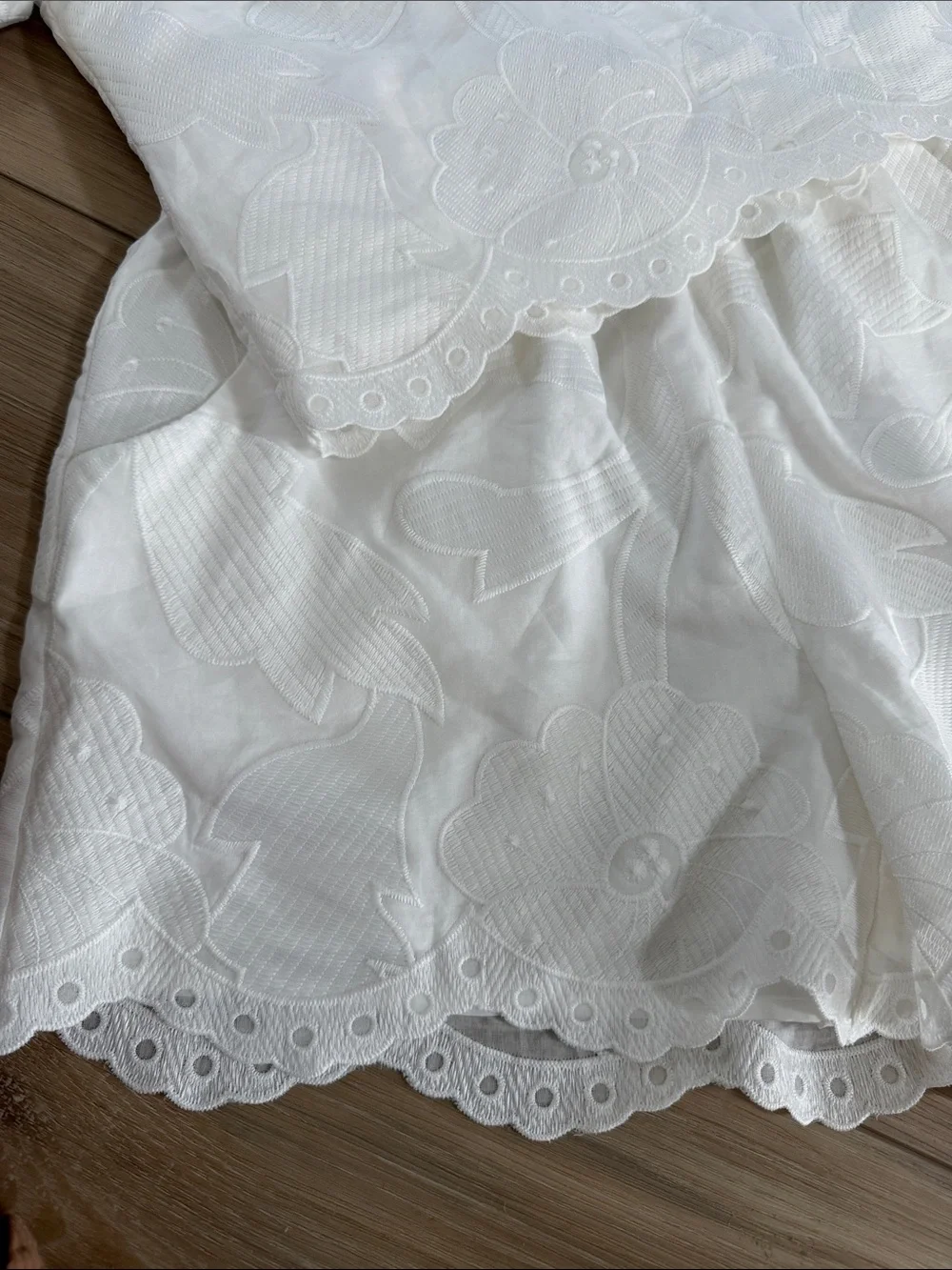 Magaschoni White Embroidered Eyelet Shorts